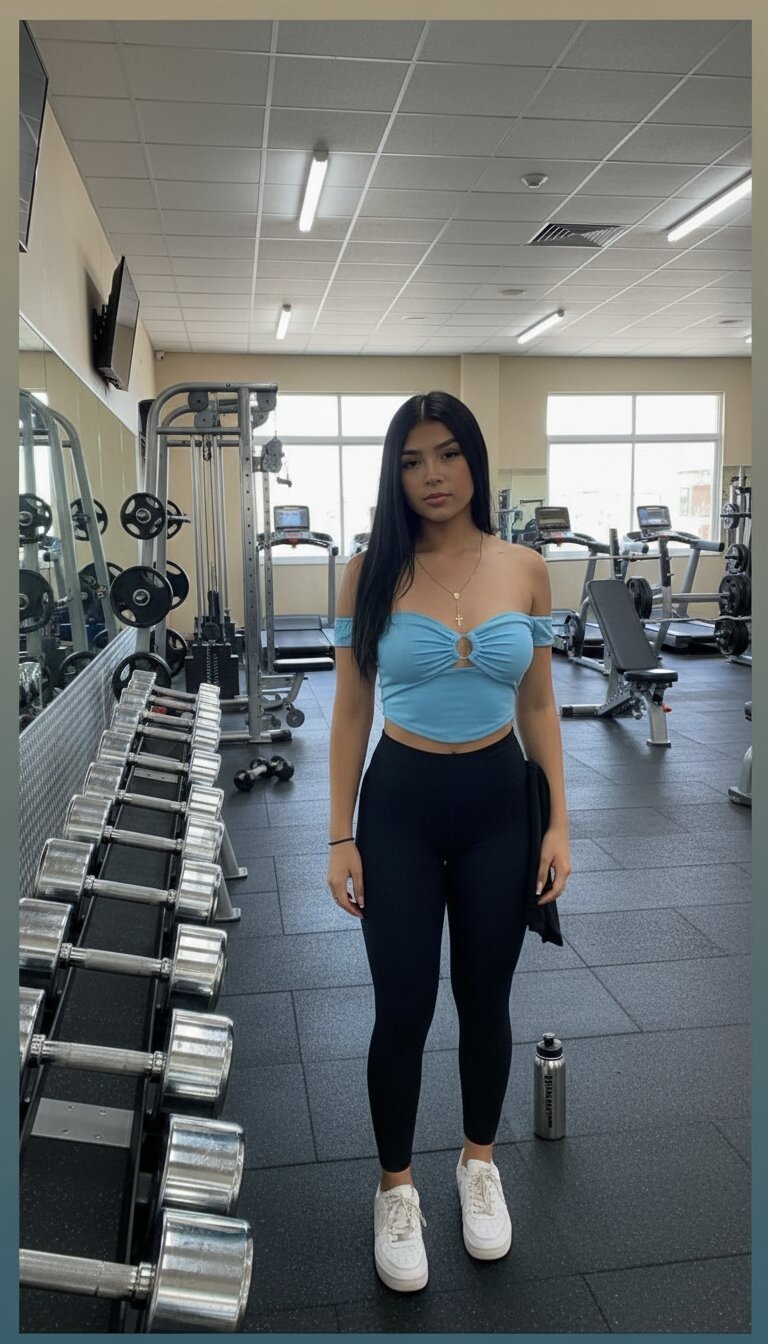 Modelo durante un entrenamiento para una campaña deportiva