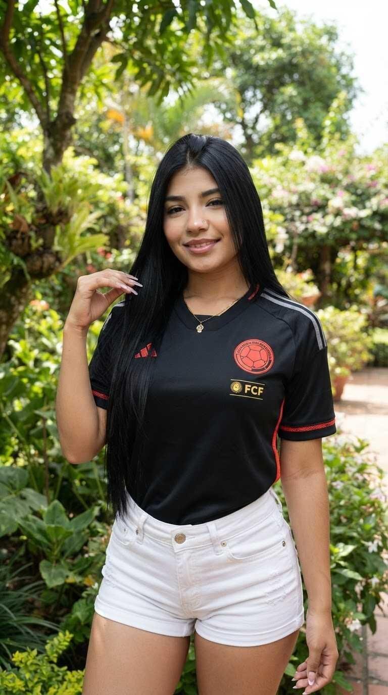 Modelo con camiseta de fútbol para una campaña deportiva